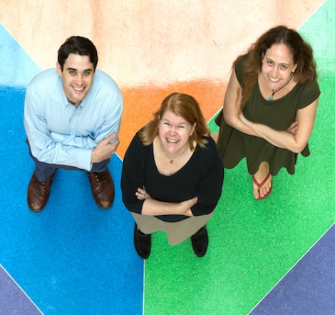 portrait of Michelle Tomasik ’07, Josh Sokol ’11, and Janet Conrad ’85 